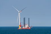 Wind turbine under construction